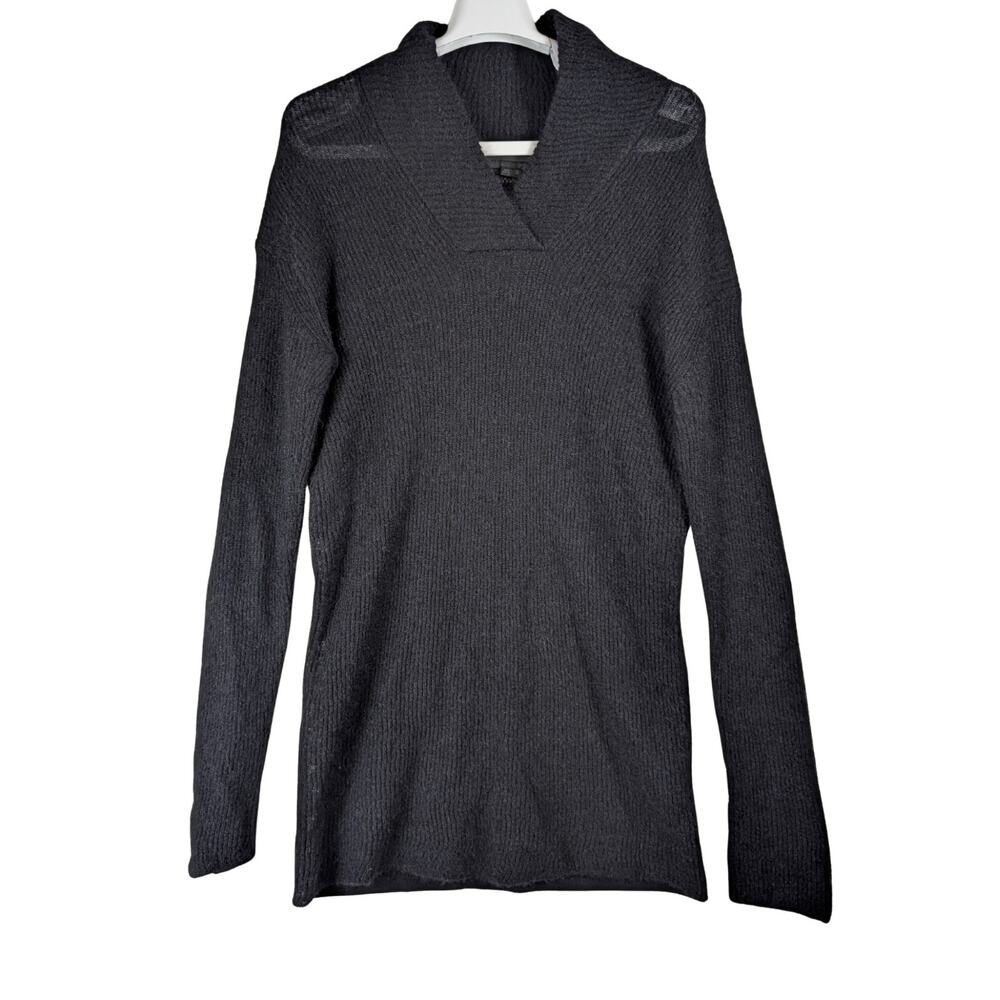 Alexander Wang Charcoal V-Neck Mohair Alpaca Blend Sweater Italian Yarn Size XS